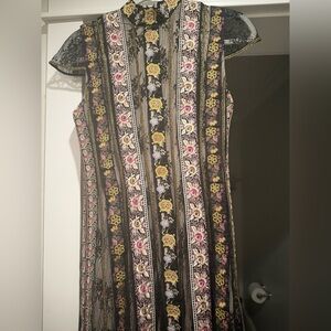Alice and Olivia Floral Embroidered Sheer Dress worn once